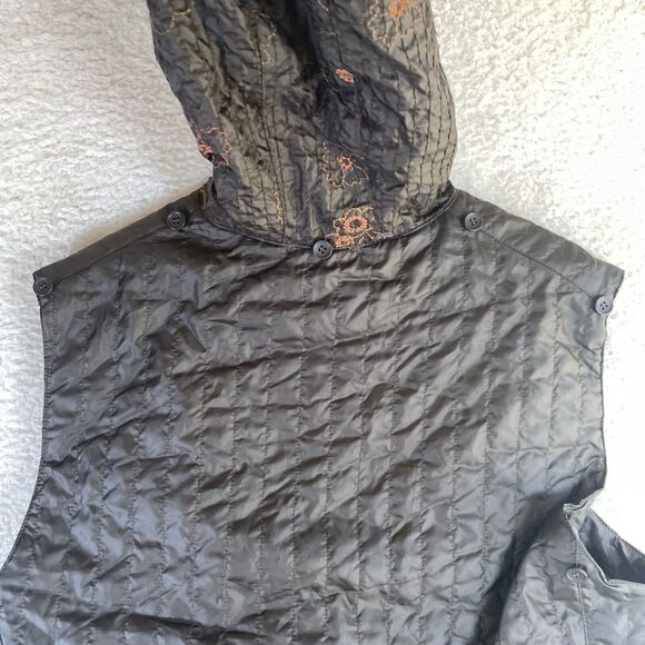 Scotch and Soda Puffer Vest Womens XL Brown Quilted Full Zip Floral Outwear - Picture 10 of 14